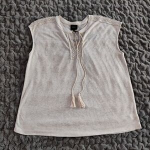W5 Crochet Tie Front Plus Size Top
